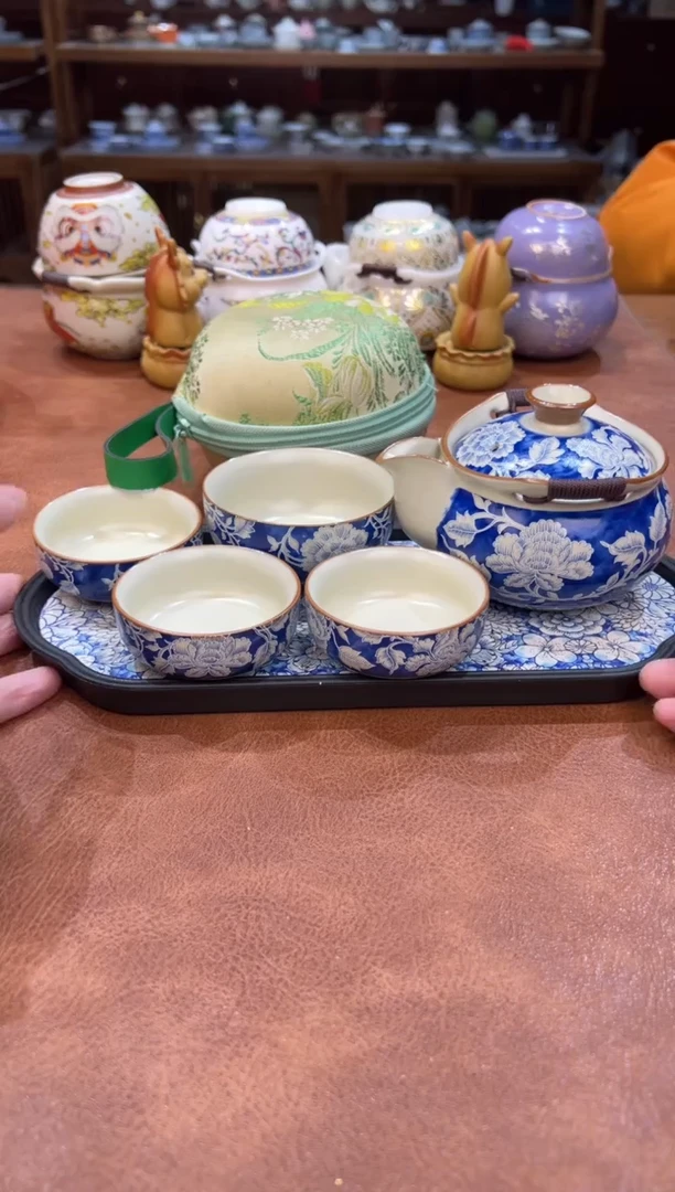 真的很便宜会开片的旅行茶具