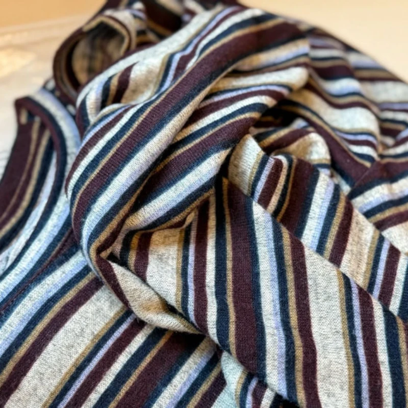 芮芮Rr-“焦糖可可”慵懒复古条纹宽松针织衫