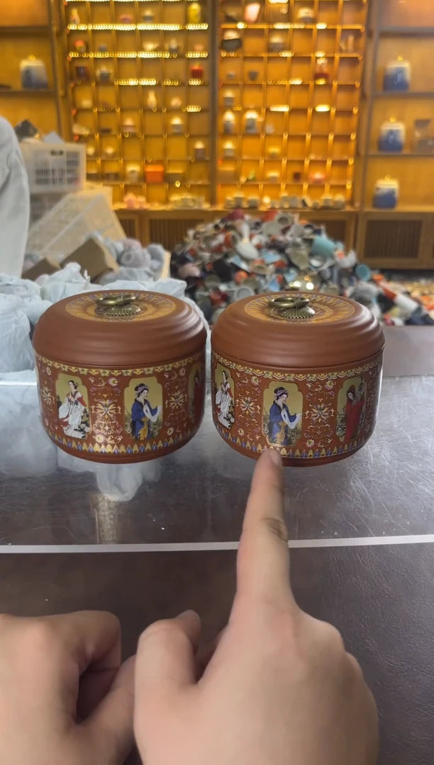 瓷片花溪陶瓷00000紫砂茶叶罐2f552