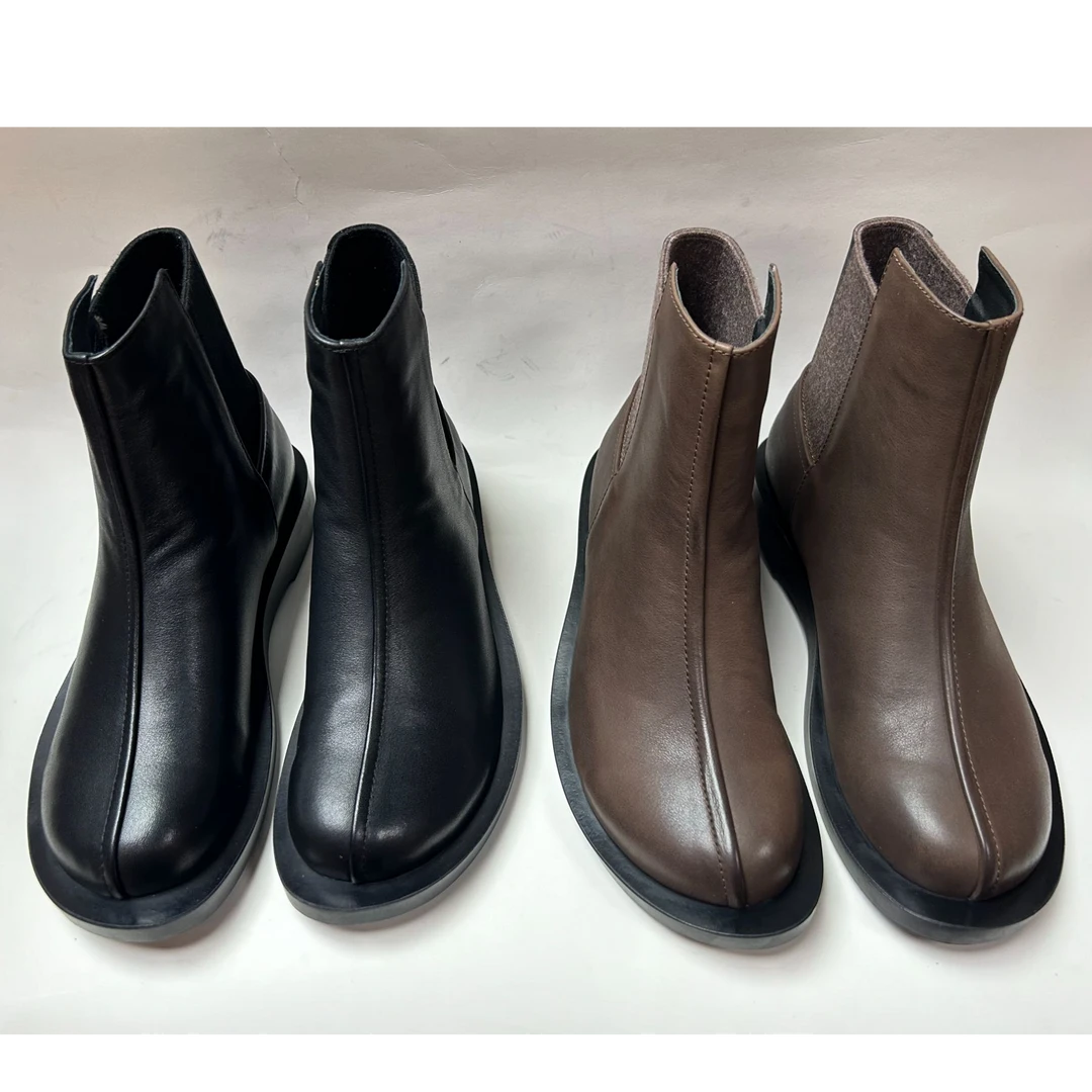 百搭学院风切尔西休闲软底靴子加绒秋冬英伦风平底HM1713-1810