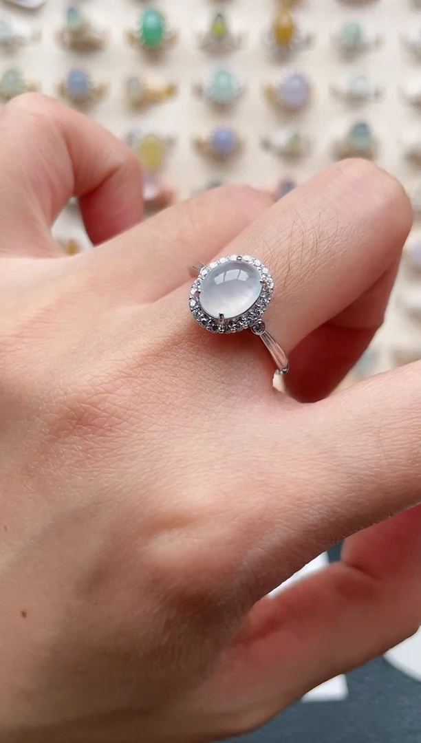 【闪购商品】翡翠戒指银S925镶嵌1111