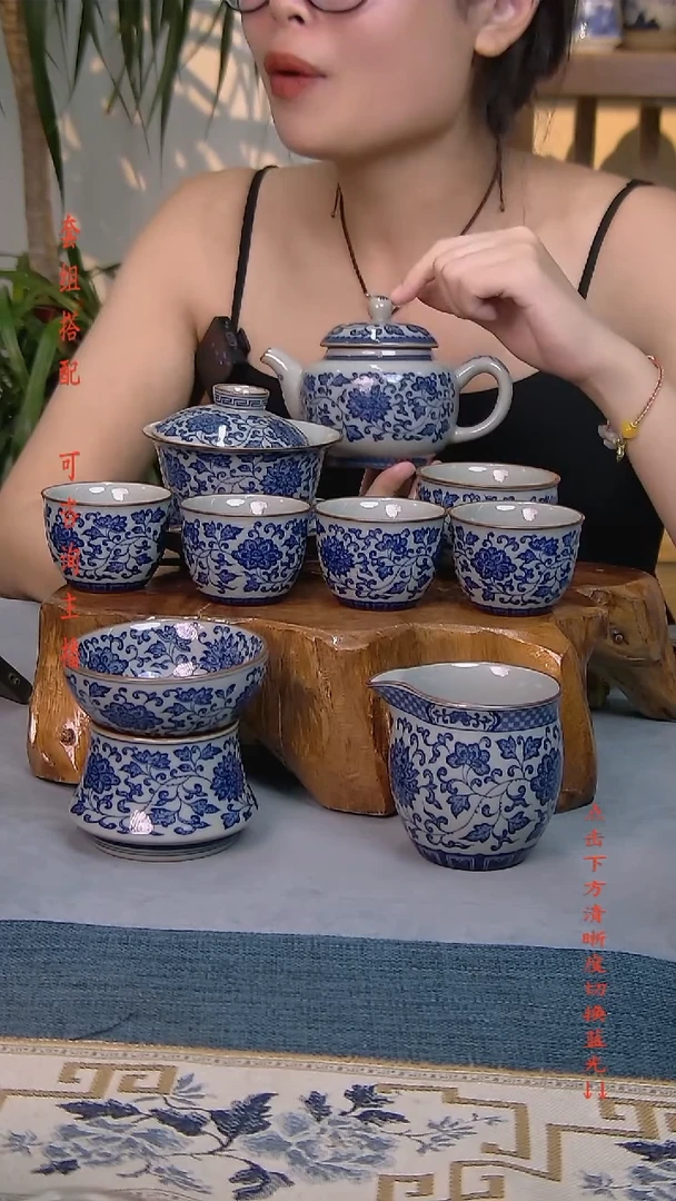 简装家用款9件套 老陶泥开片纹陶瓷茶具