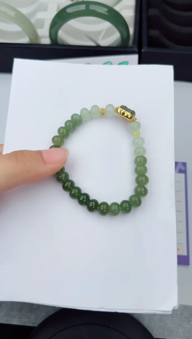 手串未镶嵌和田玉555钰涧微色差T