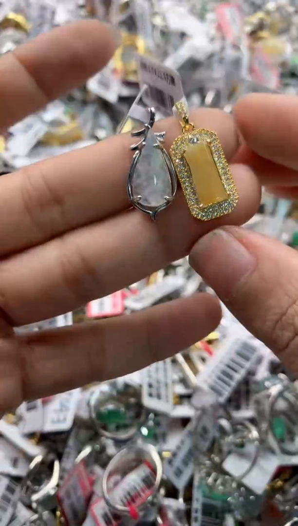 银S925镶嵌戒指翡翠10     1