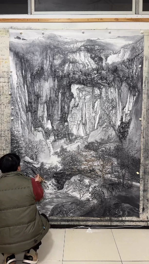 国画哈**，z天津人美-刘助忠国画37平尺