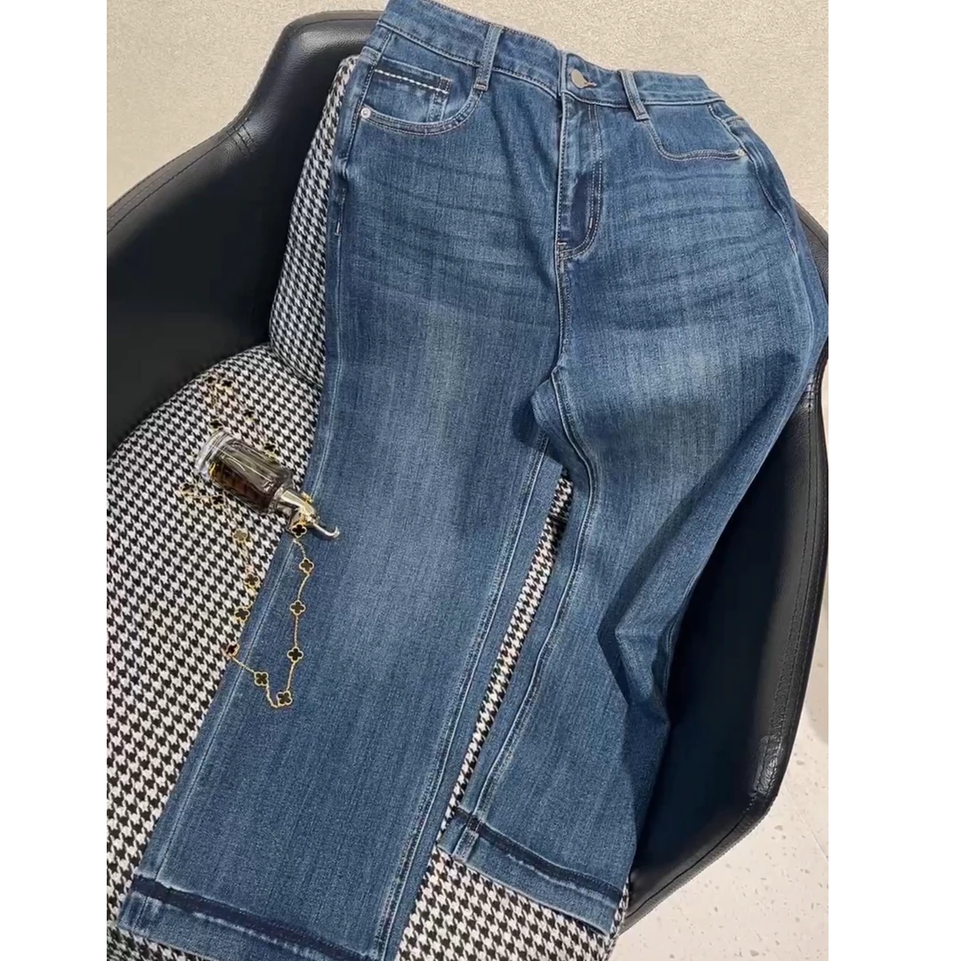 1631时尚百搭设计师款女士春款牛仔裤