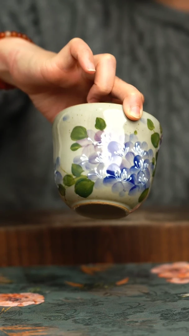 杯釉下彩手工手绘同款陶器