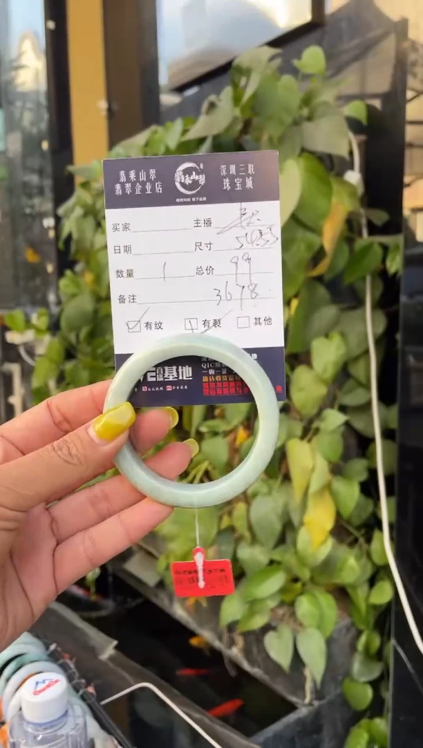 【闪购商品】翡翠手镯未镶嵌C 54 正圈-3678
