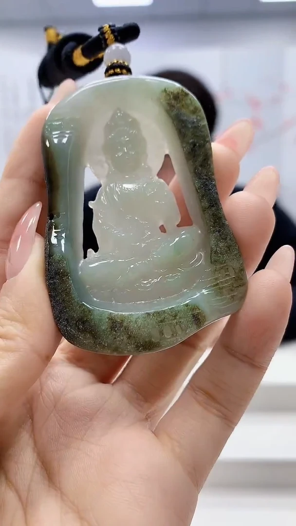 未镶嵌定制翡翠5060ty-毛货挂件60