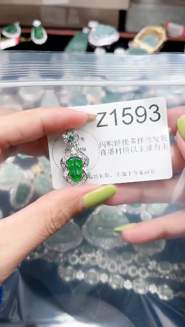 【闪购商品】翡翠颈饰未镶嵌赠皮绳1593