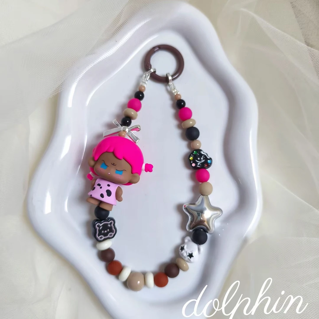 可爱卡通短款手机链珠串挂绳钥匙扣相机包包挂件