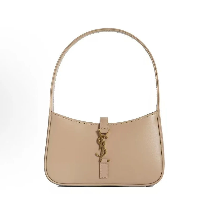 99新 YSL/圣罗兰 hobo 新款 奶茶金扣包【静文】BGD903270003/98新