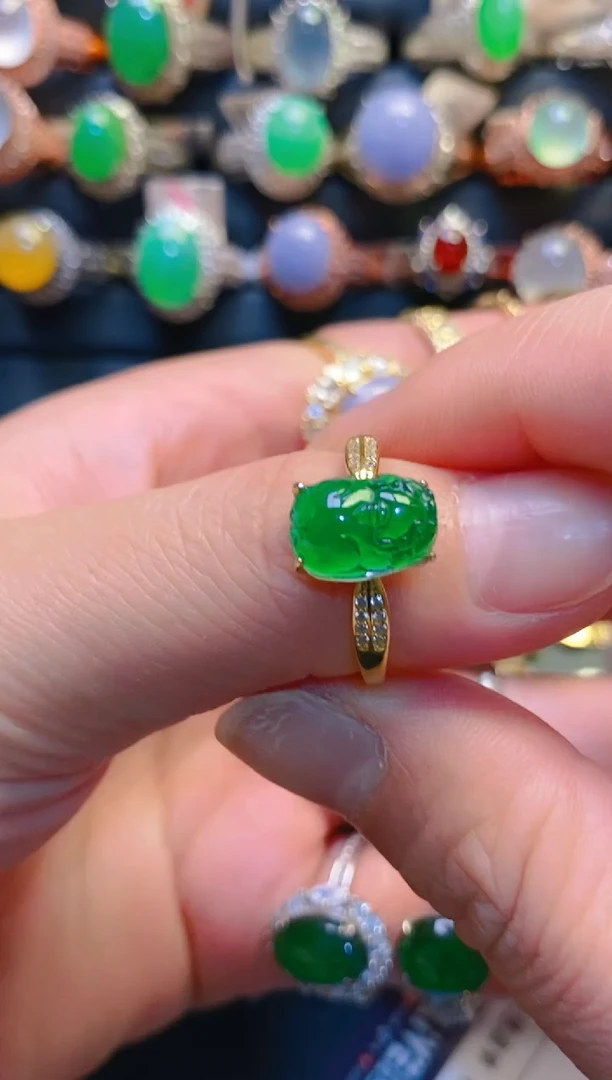 银S925镶嵌翡翠耳饰锅*姐天然