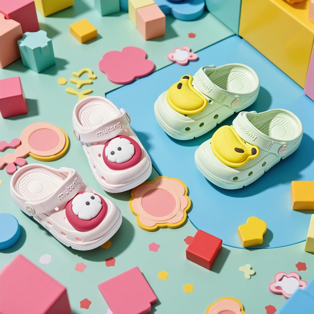 牧童2024夏季宝宝凉拖鞋户外玩水洞洞鞋男女童鞋卡通防滑透气拖鞋