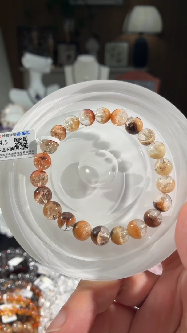 未镶嵌手串水晶巴西雪幽灵8+