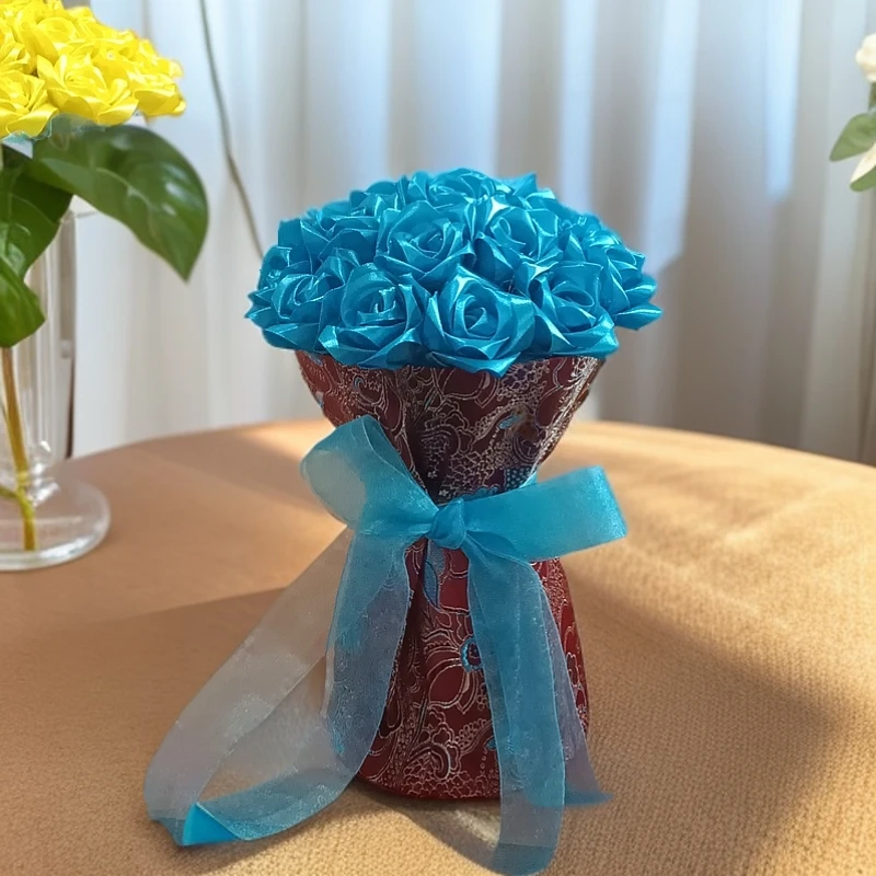 藏式手工玫瑰花束创意编织送礼佳品佛堂供奉花