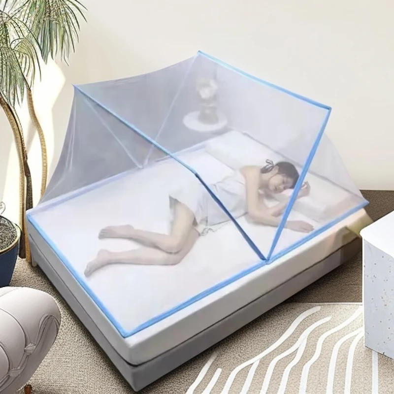 网纱加密学校学生宿舍家用工地上下铺1.5床1.8床折叠蚊帐免安装