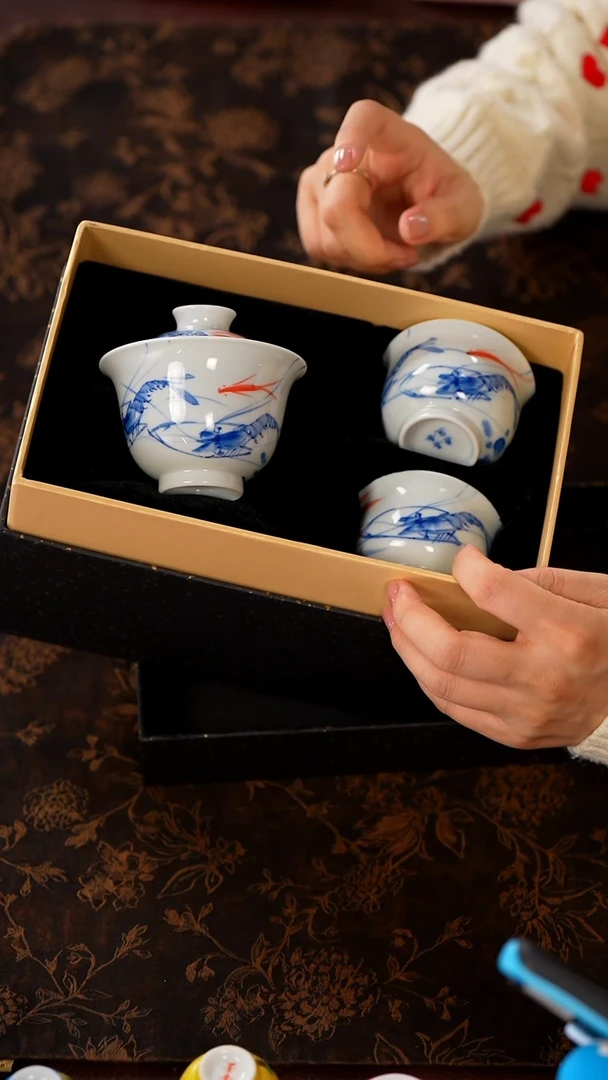 【闪购商品】墨舍柴窑虾趣一盖俩杯
