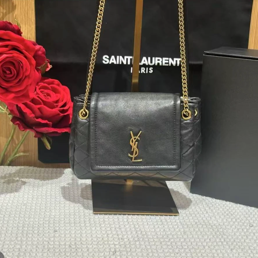 95新 YSL/圣罗兰 【安则专属】黑金迷你nolita单肩包