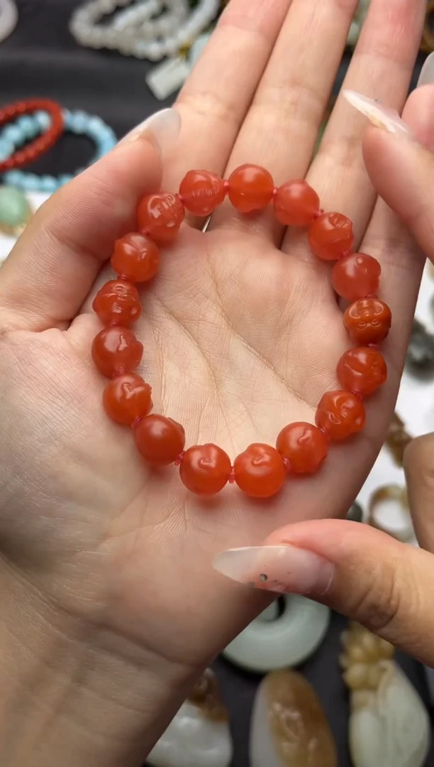 未镶嵌手串南红玛瑙佛头手串