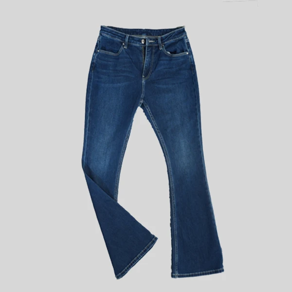 诗堤俪丝蓝色高腰直筒休闲修身牛仔裤