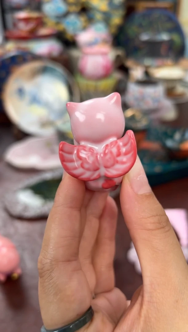 故龙窑水粉猪油冻飞猪茶宠