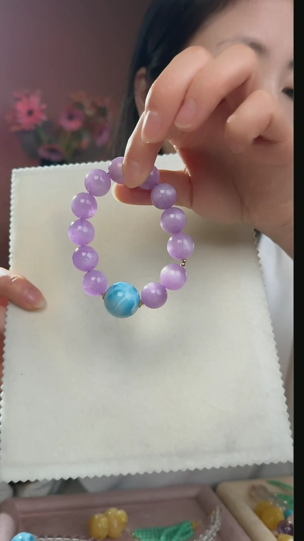 【闪购商品】锂辉石手串未镶嵌天然紫锂辉手串