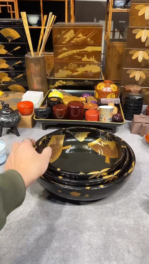 金莳绘 钵三个 大漆漆器大漆漆器