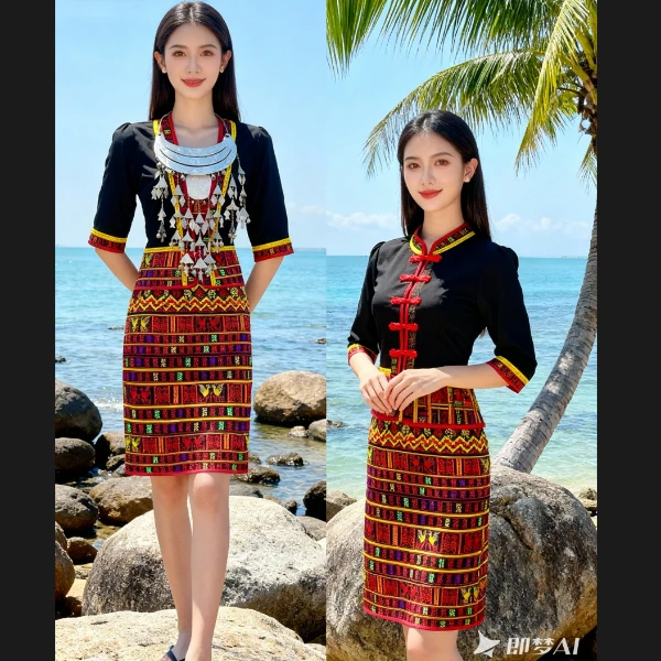 少数民族服装海南黎族服装海南外嫁女聚会服装民族风套装舞台传统