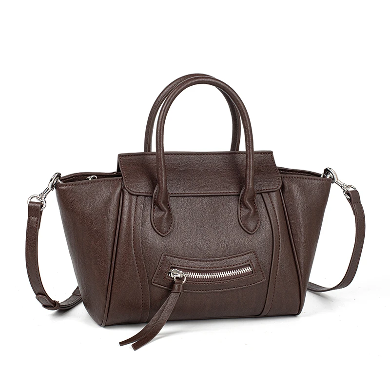 【C&R】时尚单肩斜挎手提托特包QYX-7015-可可棕33x12x21cm