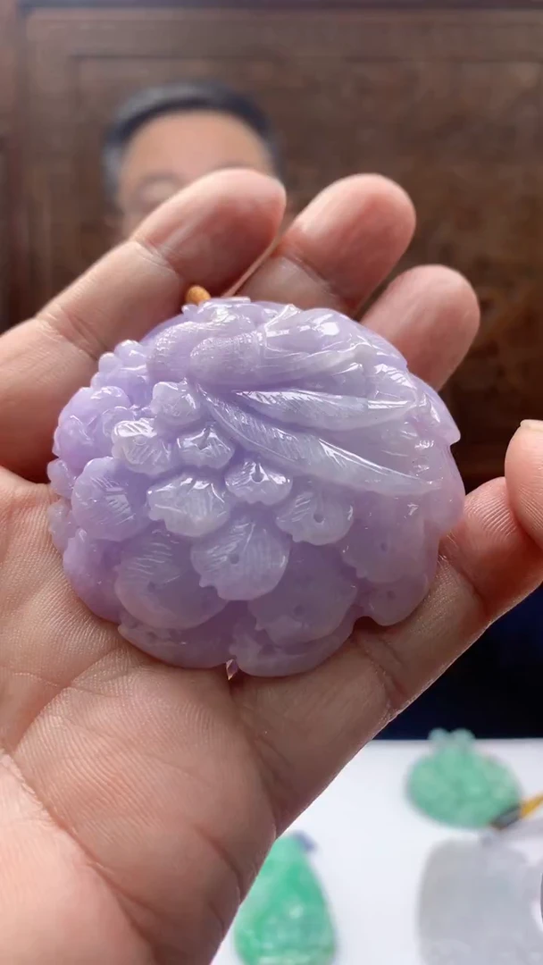 【闪购商品】定制翡翠未镶嵌1072hn-毛货挂件30