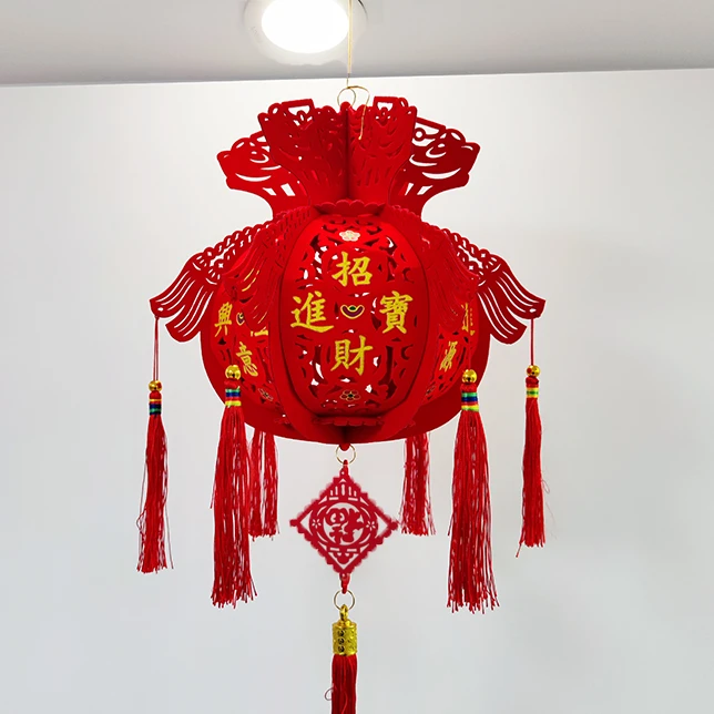 春节装饰灯笼客厅电视墙挂饰过年金店商场美容院 过年装饰品家用