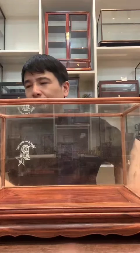 红酸枝木类30*18*18玻璃罩404