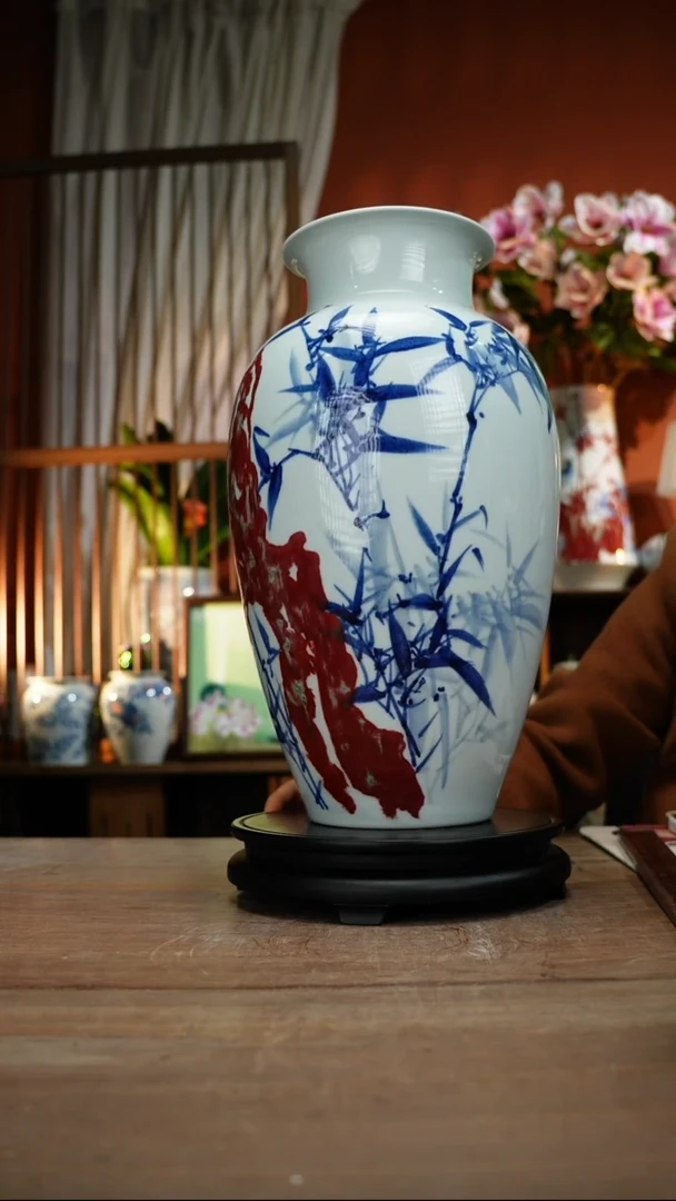 当代景德镇设计师釉下手绘陶瓷花瓶