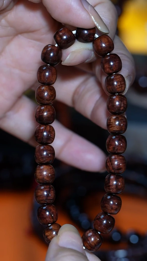 黄花梨/降香黄檀手串/手链【MOYU】海南黄花梨 水波沉水8.5*9