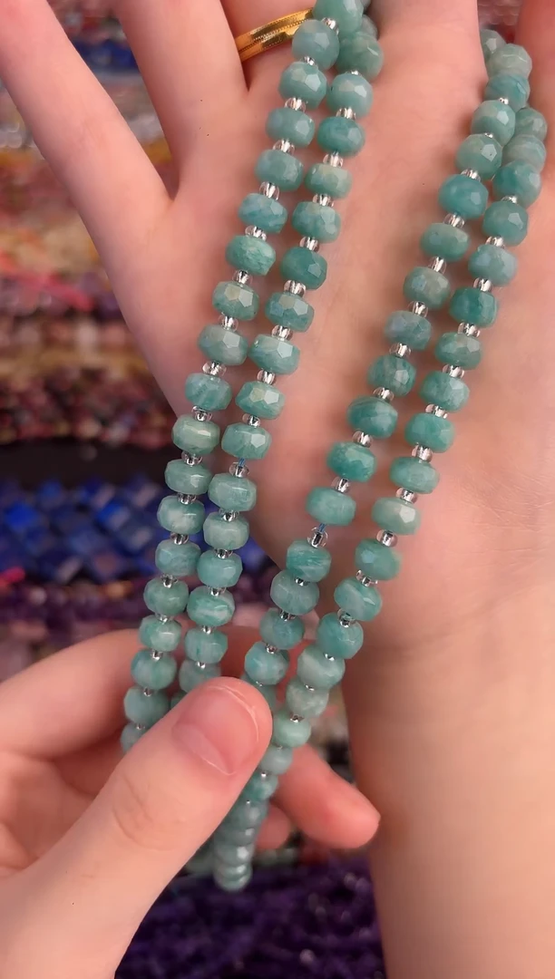 玛瑙/玉髓未镶嵌珠宝半成品天河石车轮8×6