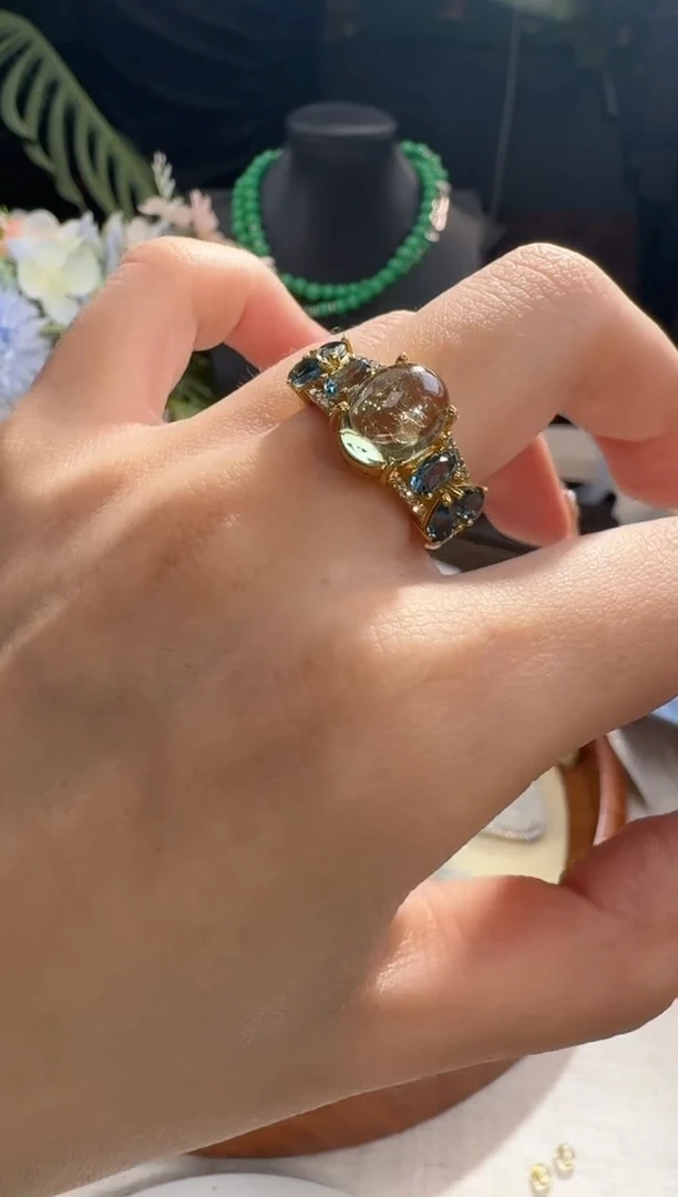 【闪购商品】碧玺戒指银S925镶嵌戒指