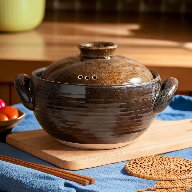 大耳紫金粗陶土煲汤砂锅煮粥炖肉家用商用通用耐高温