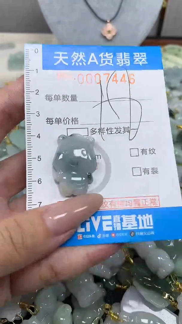 翡翠未镶嵌颈饰净货挂件-7446