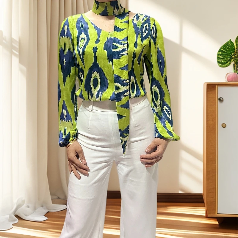 宽松民族风艾特莱斯时尚休闲衬衣女装长袖衬衫