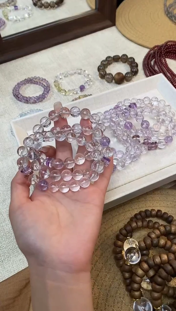 合金手链水晶《葡萄幻紫》玻利维亚紫水晶设计款10-11mm多样性发一