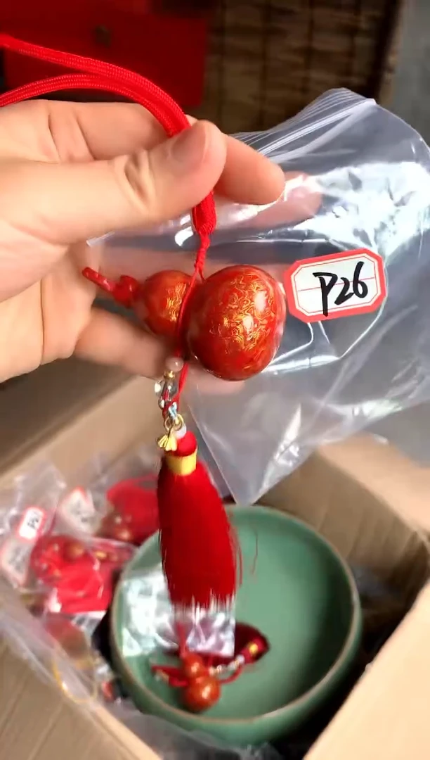 【闪购商品】成都漆艺变涂葫芦（红金P26）