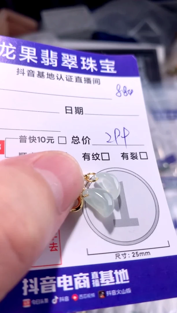 翡翠未镶嵌颈饰冰胶元宝884