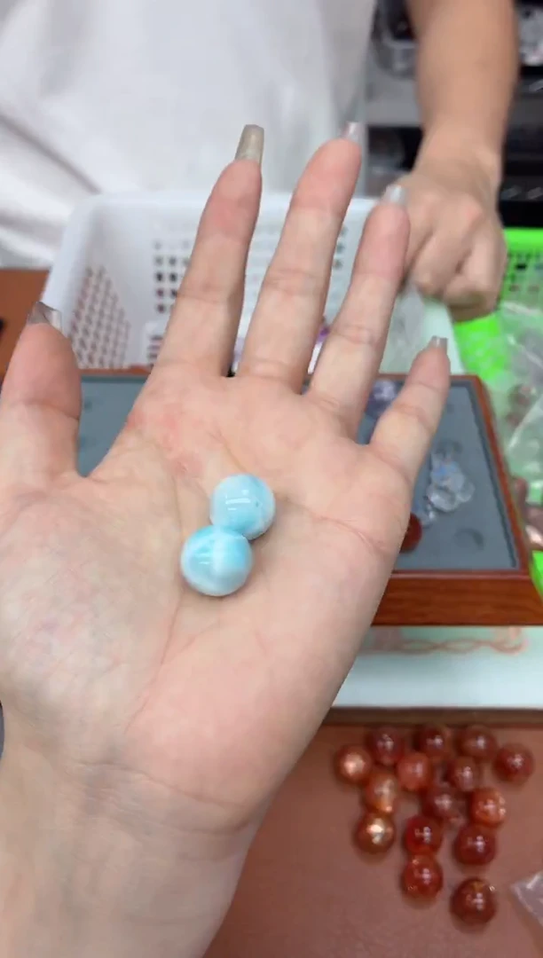 未镶嵌针钠钙石（海纹石）珠宝半成品海纹石单颗15mm+  多样性发一