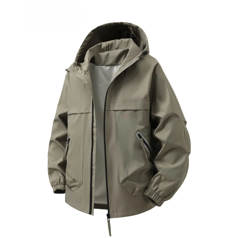 WASSUP山系复古户外防风冲锋夹克男女2025新款登山服工装连帽外套