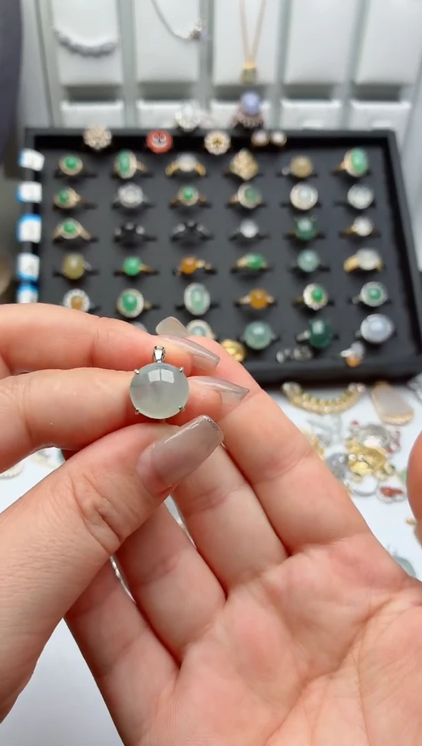 银S925镶嵌戒指翡翠.