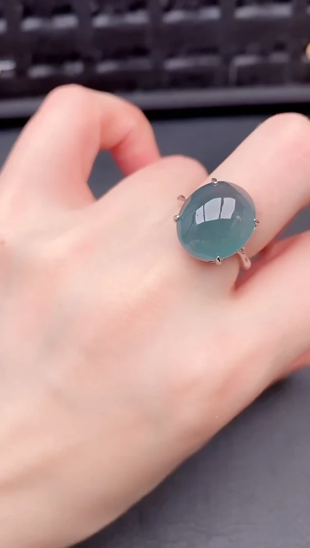银S925镶嵌戒指翡翠天然a货翡翠145