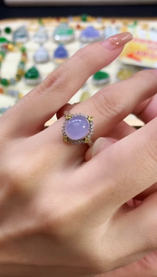 翡翠戒指18K金镶嵌|6800