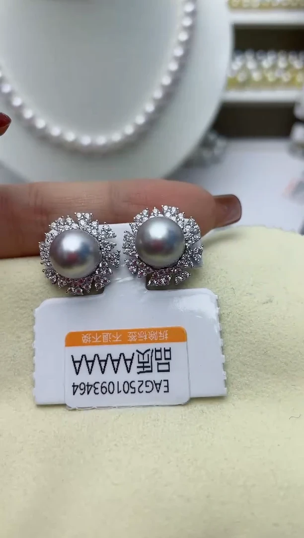 【闪购商品】海水珍珠耳饰银S925镶嵌W64