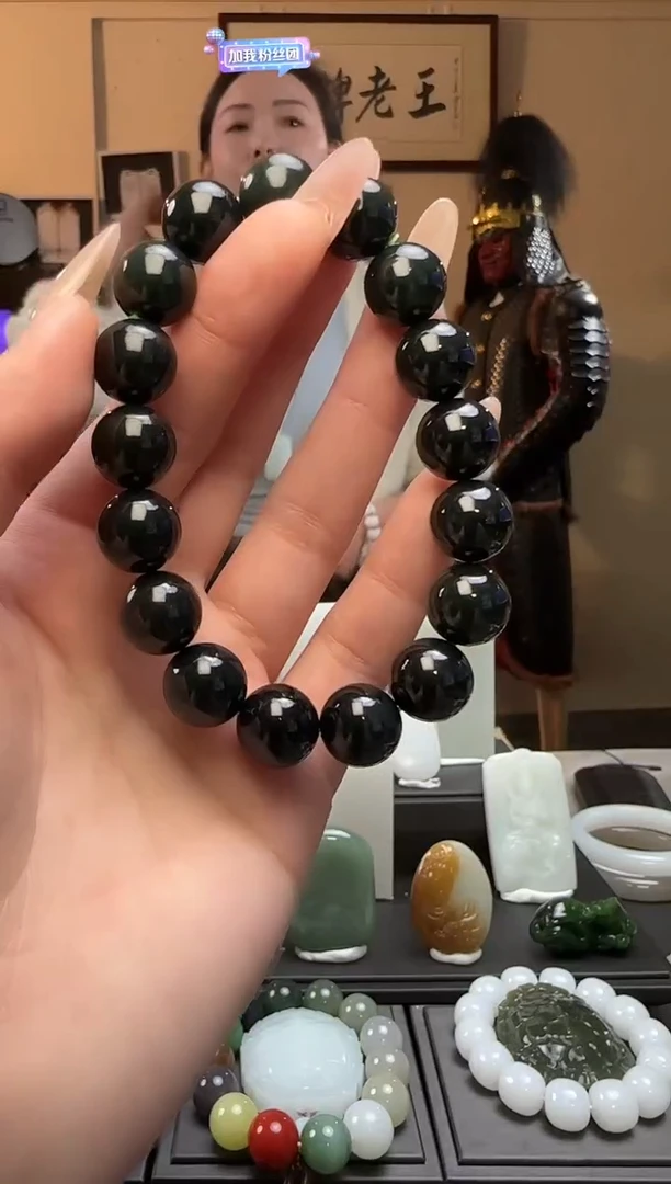 【闪购商品】和田玉青玉圆珠未镶嵌手串